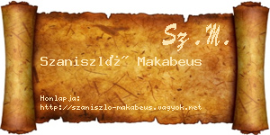 Szaniszló Makabeus névjegykártya